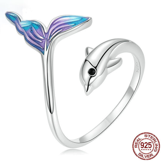 Sterling Silver 925 Dolphin Ring