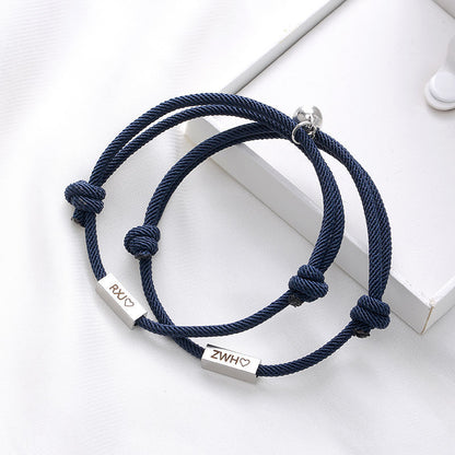 CUSTOM ENGRAVED Magnetic Heart Bracelet for Couples / Loved Ones- Valentine's Day Gift