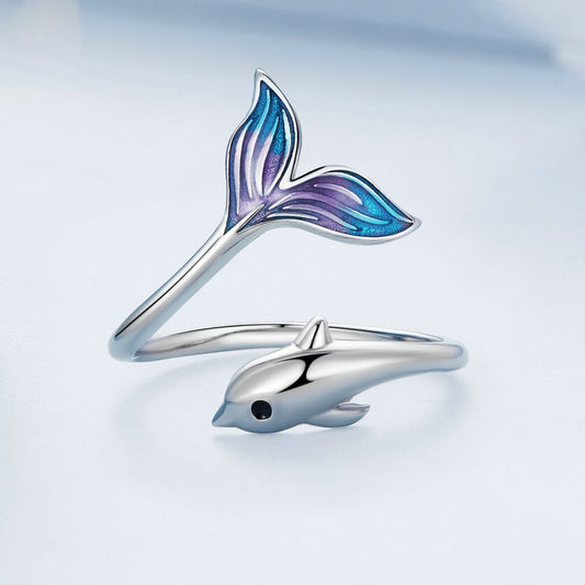 Sterling Silver 925 Dolphin Ring