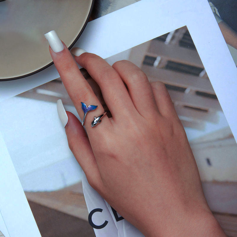 Sterling Silver 925 Dolphin Ring