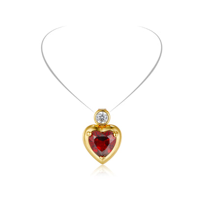 Love Heart Red Garnet Ring