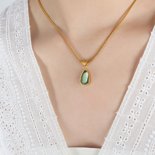 Water Drop Peridot Necklace