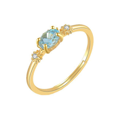 Blue Topaz Gold Plated Ring