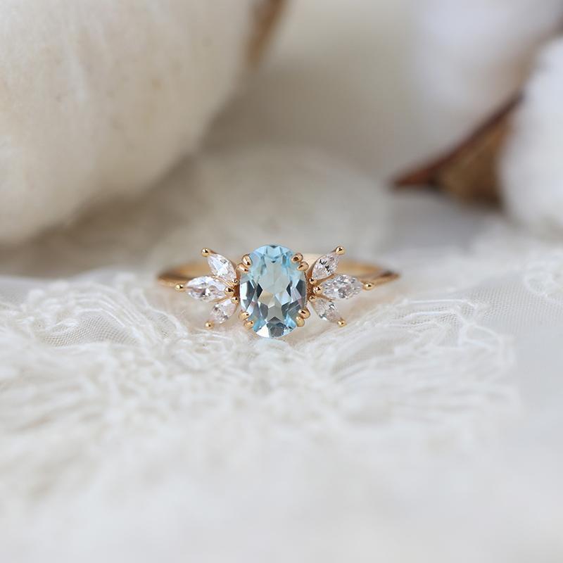 Blue Topaz Adjustable Ring