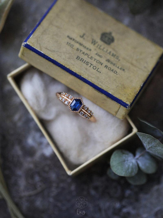 Vintage Blue Stone Adjustable Ring