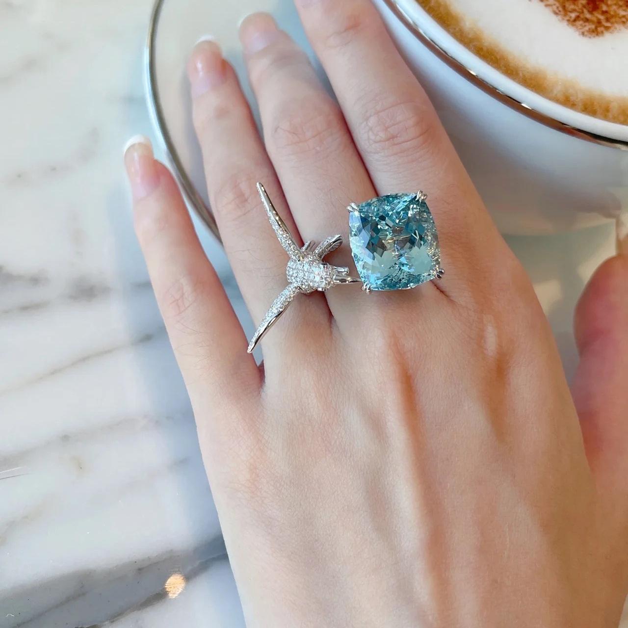 Hummingbird Blue Ring