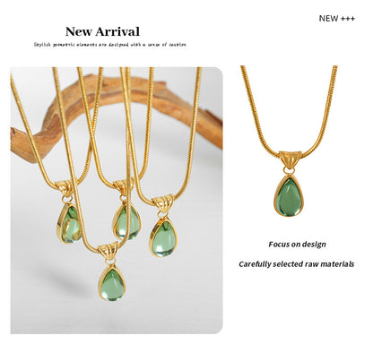 Water Drop Peridot Necklace