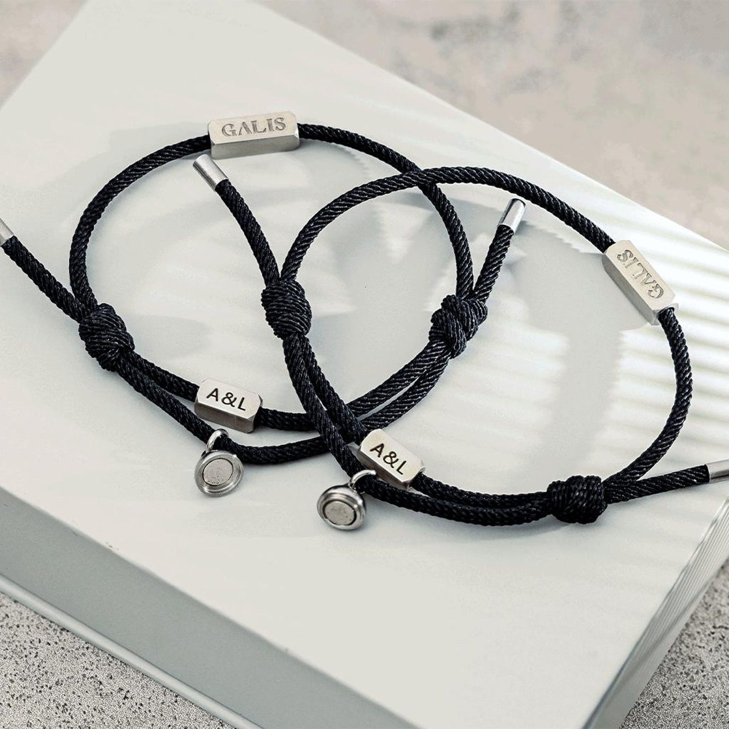 CUSTOM ENGRAVED Magnetic Heart Bracelet for Couples / Loved Ones- Valentine's Day Gift