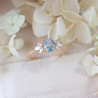 Blue Topaz Adjustable Ring
