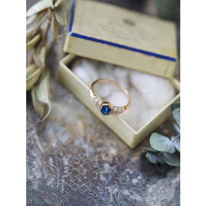 Vintage Blue Stone Adjustable Ring
