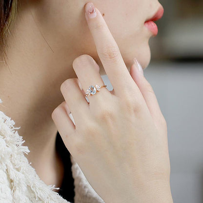 Blue Topaz Adjustable Ring