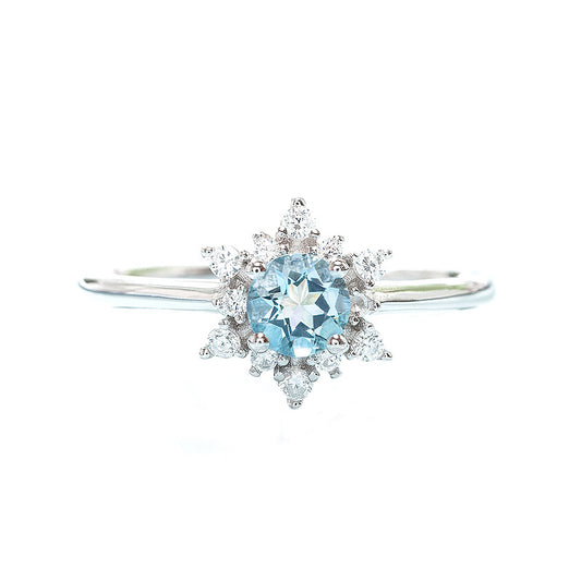 Snowflake Aquamarine Ring