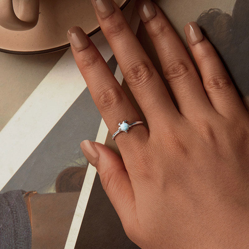 Anillo de tortuga azul