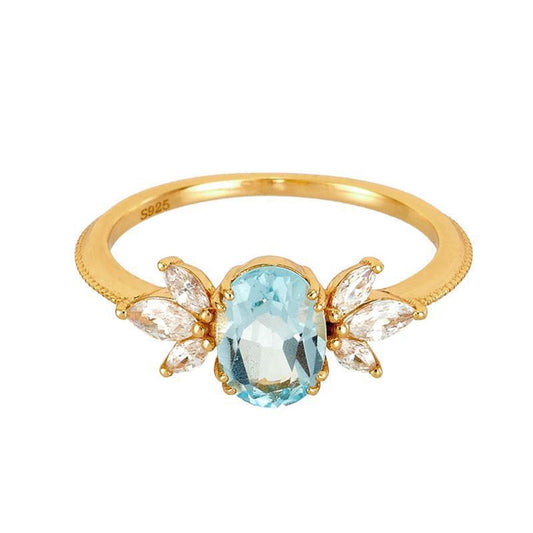 Blue Topaz Adjustable Ring