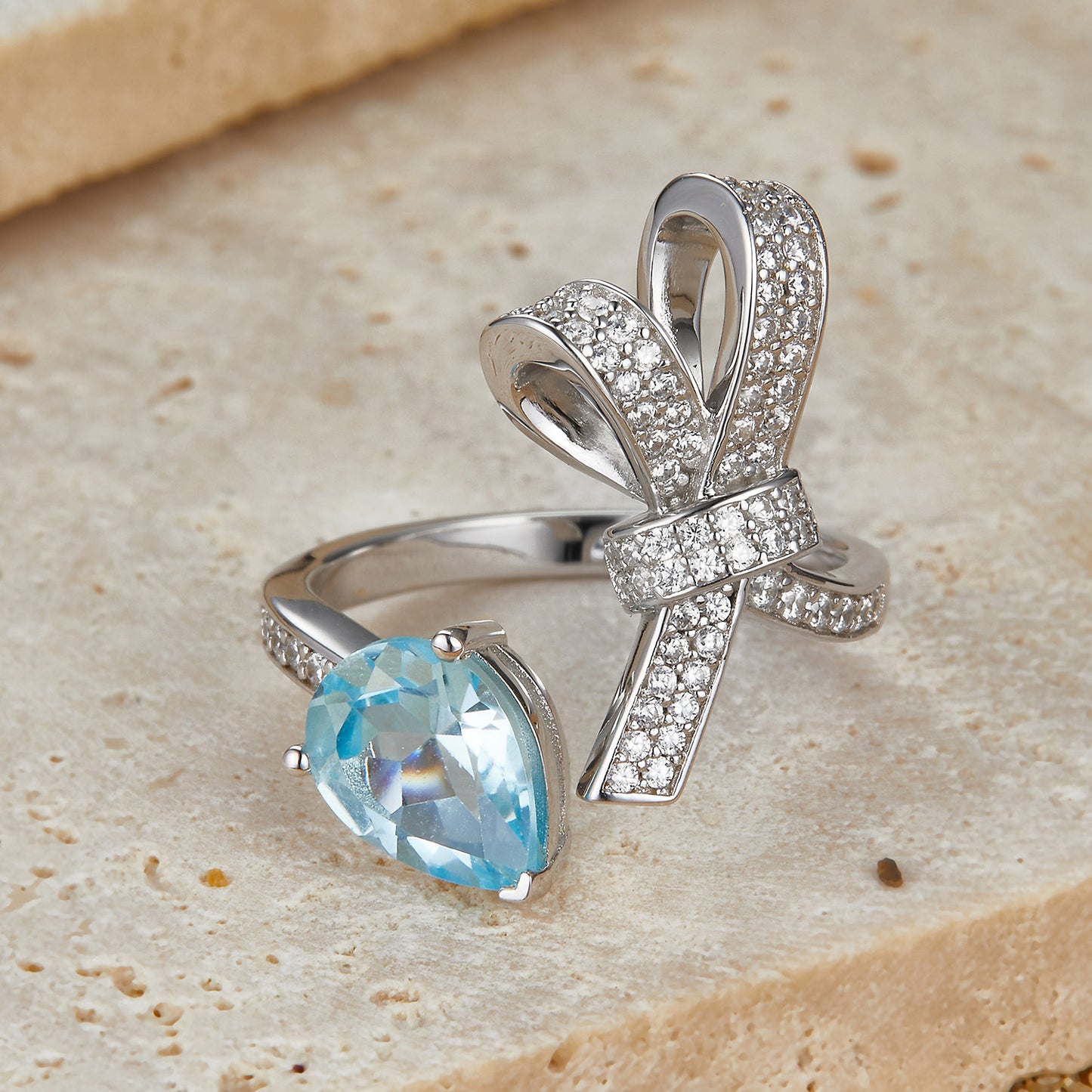 Blue Bow Ring