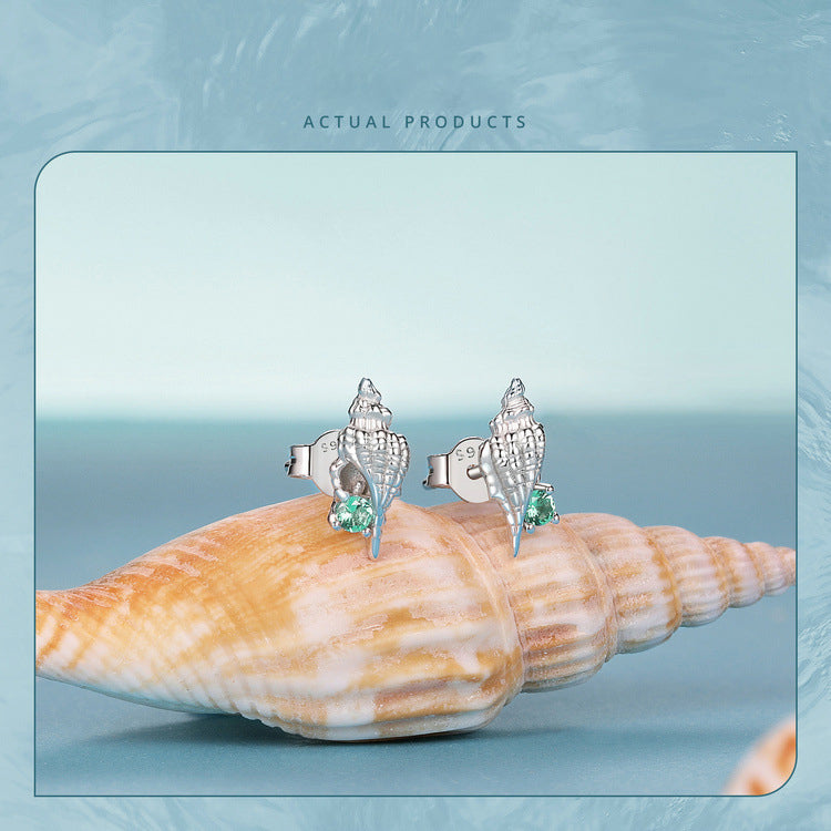 Conch Sterling Silver Earrings