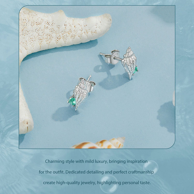 Conch Sterling Silver Earrings