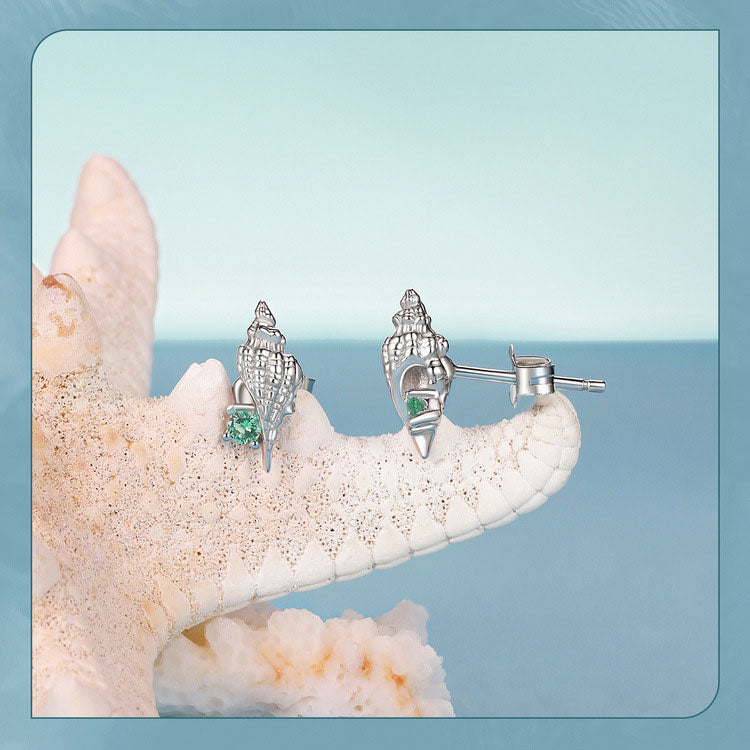 Conch Sterling Silver Earrings