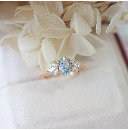 Blue Topaz Adjustable Ring
