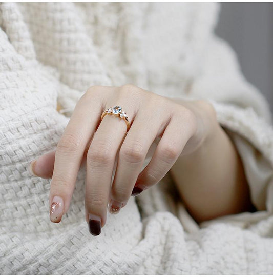Blue Topaz Adjustable Ring
