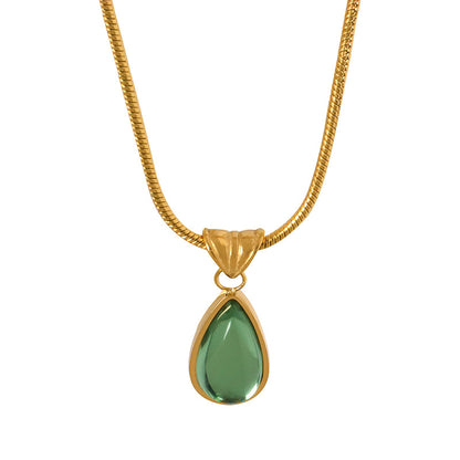 Water Drop Peridot Necklace