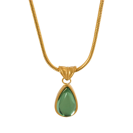 Water Drop Peridot Necklace