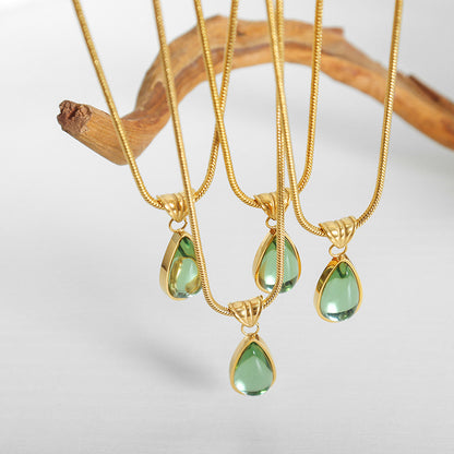 Water Drop Peridot Necklace