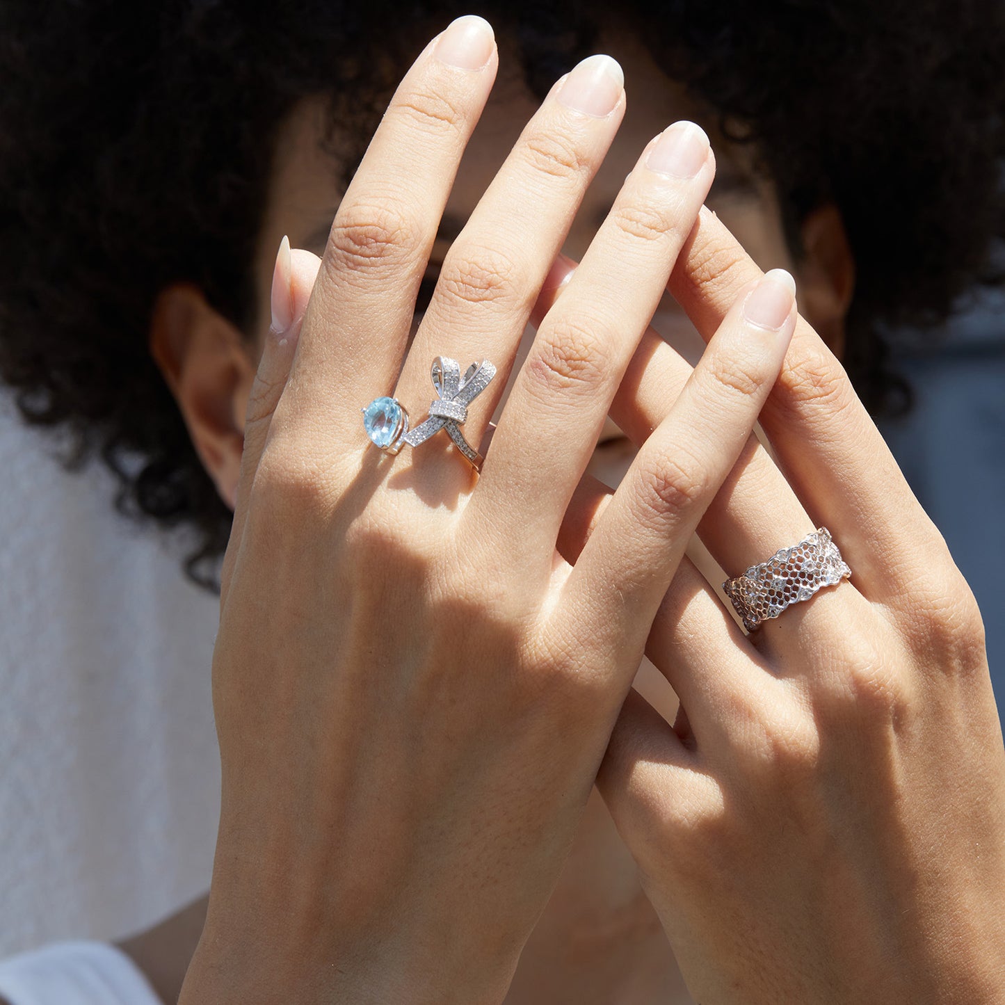 Blue Bow Ring