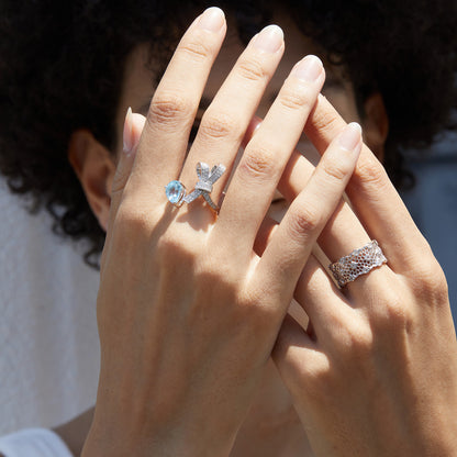 Blue Bow Ring
