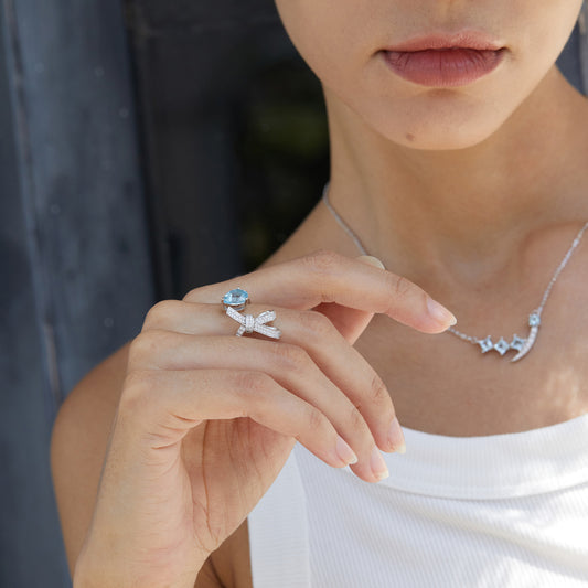 Blue Bow Ring