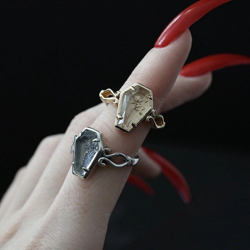 Rose & Coffin Ring