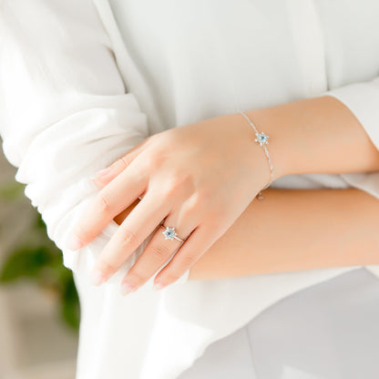 Snowflake Aquamarine Ring