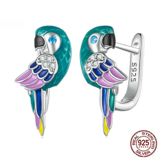 Blue Parrot Earrings