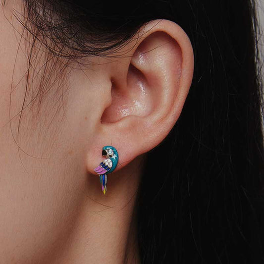 Blue Parrot Earrings