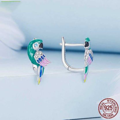 Blue Parrot Earrings