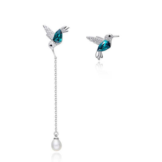 Bluish Hummingbird Earrings🐦