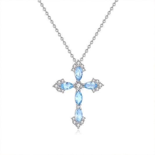 Cross Gemstone Necklace