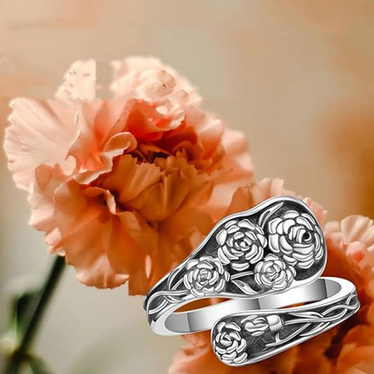 Roses Sterling Silver Spoon Ring