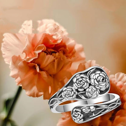 Roses Sterling Silver Spoon Ring