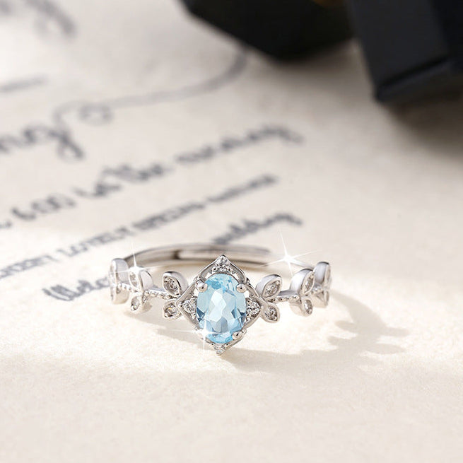 Reine des Glaces - Bague imposante en pierre naturelle pour femme