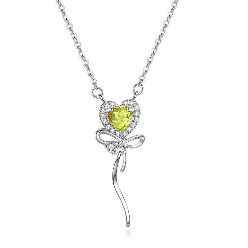 Collar Tidal Heart - Collar de plata de ley con diseño de topacio para mujer