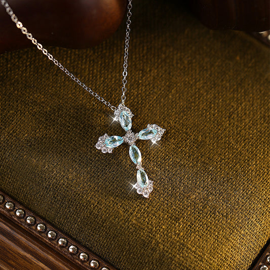 Cross Gemstone Necklace