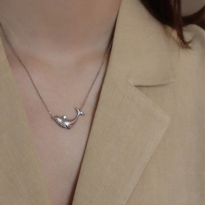 Whale Sterling Silver Style Necklace
