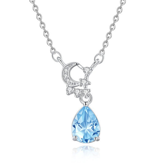 Natural Crystal Silver Necklace – Non-Tarnish Dainty Pendant for Women