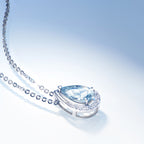 Aquamarine Teardrop Pendant Necklace
