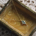 Crowds Blue Stars -Vintage Blue Topaz Pendant Necklace