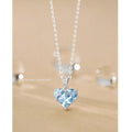 Collier Pendentif Cœur Bleu en Argent Sterling
