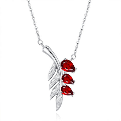 Family Leaf - Gemstone Pendant Jewelry Set