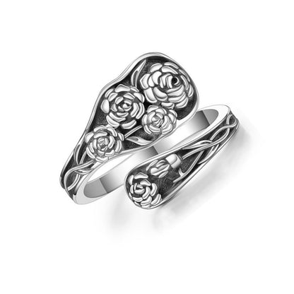 Roses Sterling Silver Spoon Ring