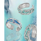 Tortue ondulée - Bague design en argent sterling